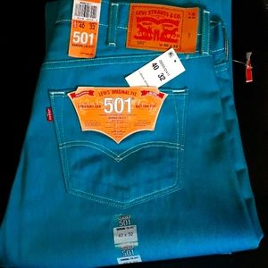 Turquoise Straight Leg Jeans
